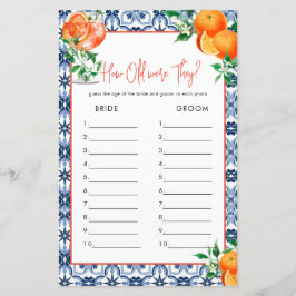 Wie alt? Aperol Spritz Brautparty Game