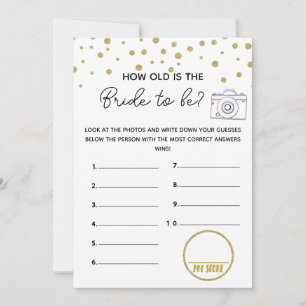 Wie alt Braut Baby Dusche Spiel Einladung