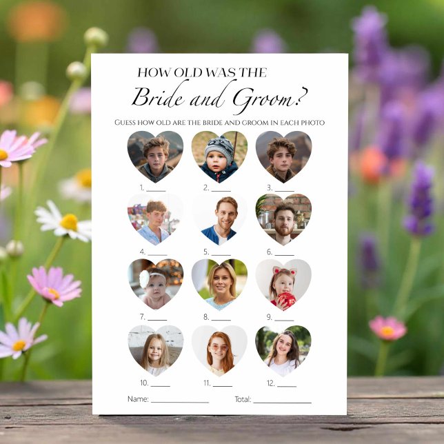 Wie alt Bridge and Groom Brautparty Game Card Einladung (Von Creator hochgeladen)