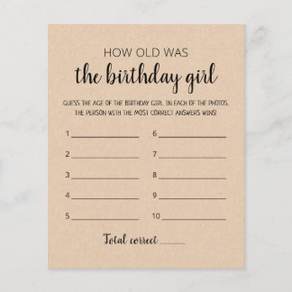 Wie alt ist das Geburtstagsmädchen Birthday Party-