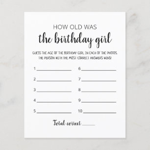 Wie alt ist das Geburtstagsmädchen Birthday Party-