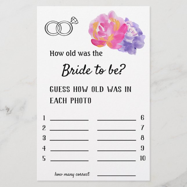 Wie alt sollte die Braut sein? - Violette Blume Flyer (Vorne)