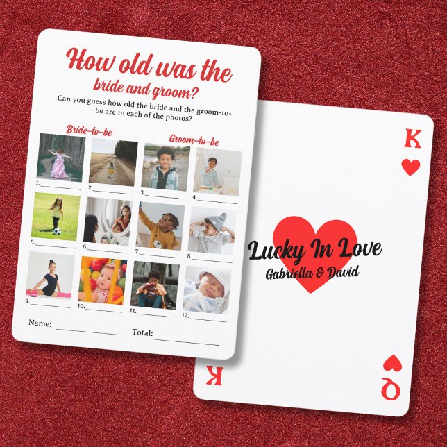 Wie alt war das Braut- und Gräuel-Foto-Duschspiel? Karte (How Old Was The Bride And Groom Photo Shower Game Card)