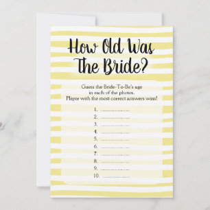 Wie alt war das Brautduschenspiel gelb weiß