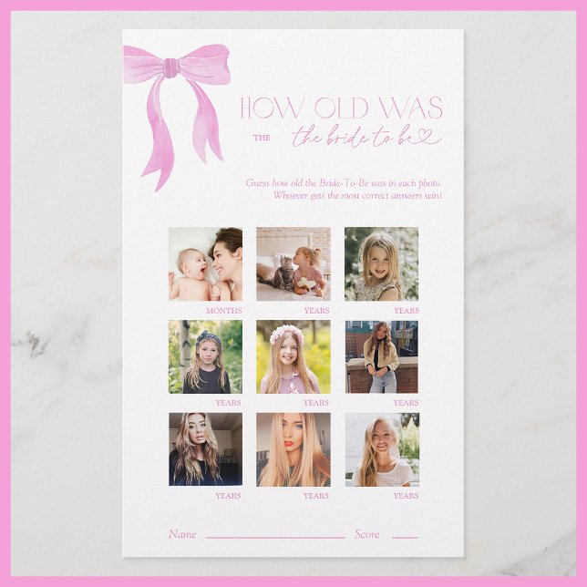 Wie alt war das Brautparty des Bridina Pink Bow (Von Creator hochgeladen)