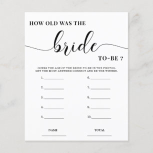 Wie alt war das Bride Simple Brautparty Game?