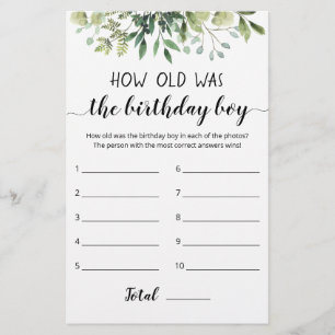 Wie alt war das Geburtstagsspiel?