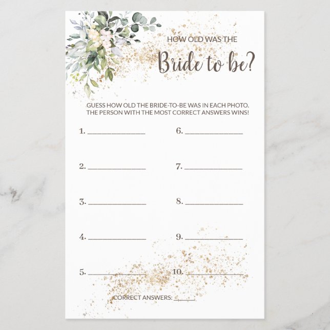 Wie alt war der Flyer der Herbal Shower Game Card (Vorne)