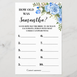 Wie alt war die Braut bei der Bridal Shower Blue G Flyer