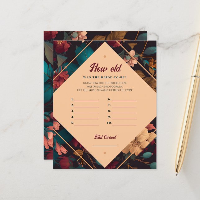 Wie alt war die Braut? Bilddatenblatt (Vorderseite/Rückseite Beispiel)