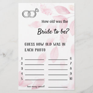 Wie alt war die Braut? - Pink Watercolor Flyer
