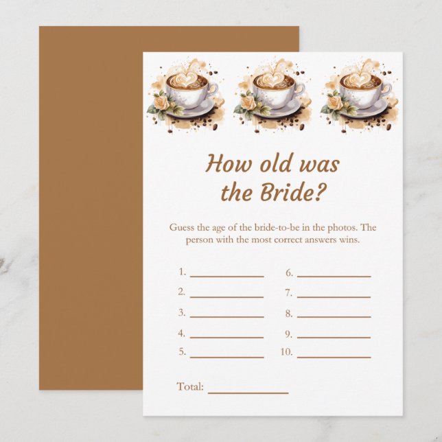 Wie alt war die Bridge-Brautparty-Spielkarte? Einladung (Vorne/Hinten)