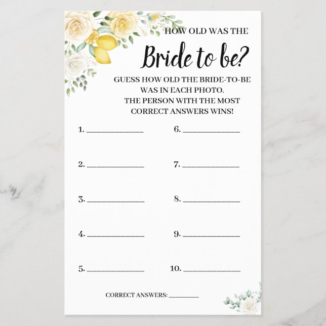 Wie alt war die Lemons & Rose Duschkarte? Flyer (Vorne)