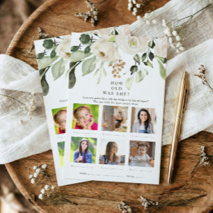 Wie alt war sie Foto Florales Brautparty-Spiel