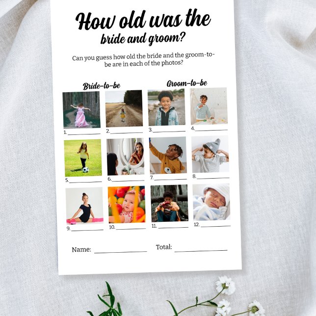 Wie alt waren Braut und Groom Hochzeitsratenspiel? Flyer (How Old Was Bride And Groom Wedding Guessing Game)