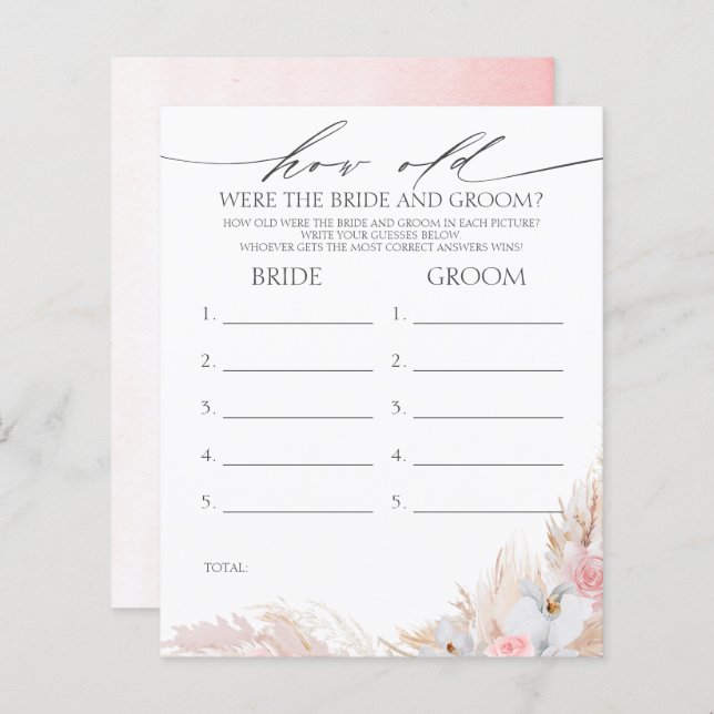 Wie alt waren die BRIDE und das Game (Vorne/Hinten)