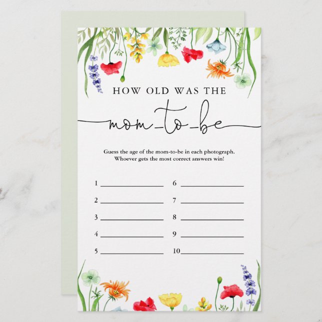 Wie alt waren die künftigen bunten Wildblumen (Vorne/Hinten)