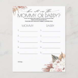 Wie alt waren Mama und Vater Foto Game Baby Dusche