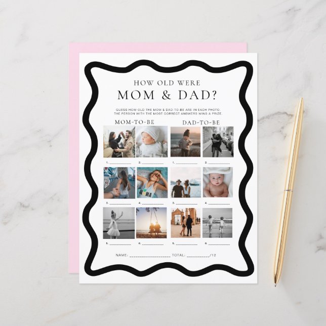 Wie alt waren Mama und Vater Foto Spiel (Vorderseite/Rückseite Beispiel)
