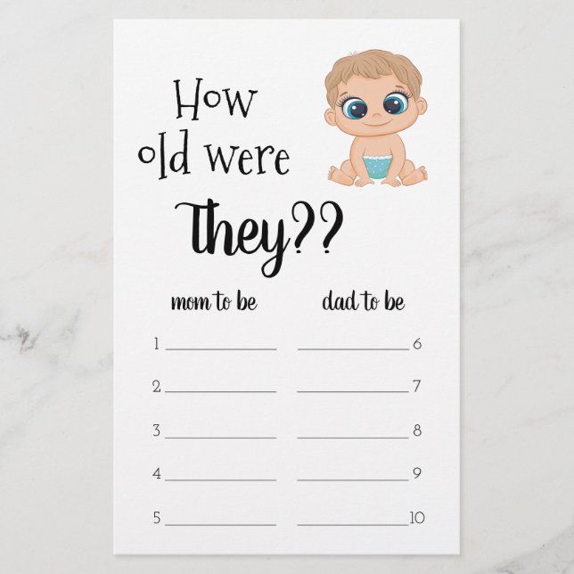 Wie alt waren sie? Baby Jungen Flyer (Vorne)