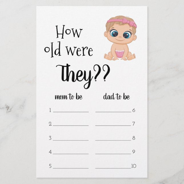 Wie alt waren sie? Baby Mädchen Flyer (Vorne)