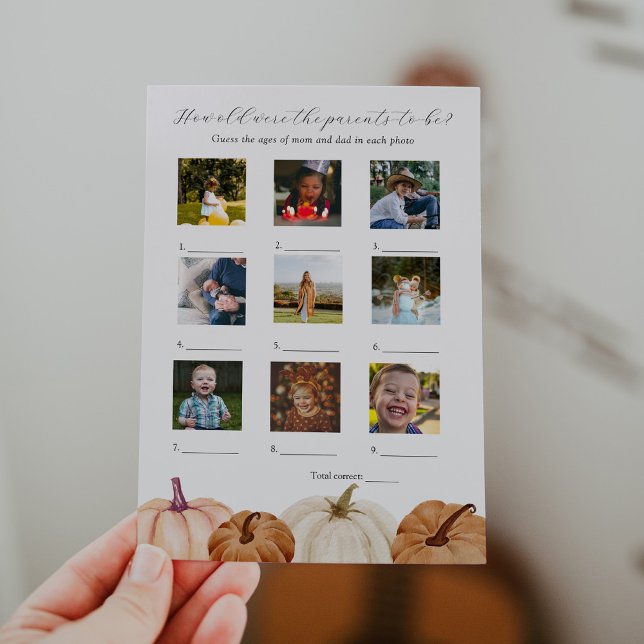 Wie alt waren sie Baby Showgame Card? Einladung (Von Creator hochgeladen)