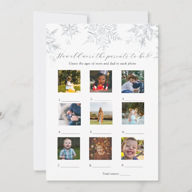 Wie alt waren sie Baby Showgame Card? Einladung (Vorderseite)