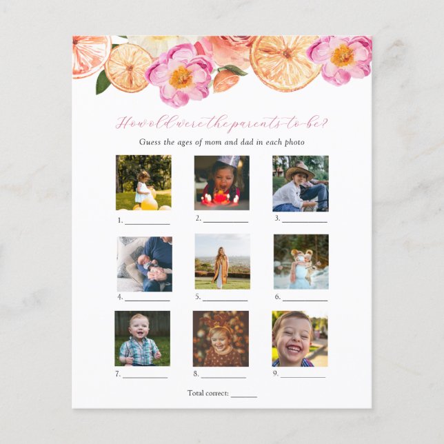 Wie alt waren sie Baby Showspiel (Vorderseite)