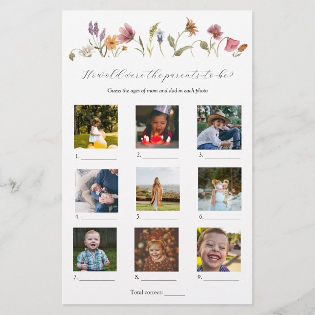 Wie alt waren sie Baby Showspiel (Vorderseite)