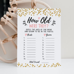 Wie alt waren sie Brautparty oder Hen Party Card Einladung