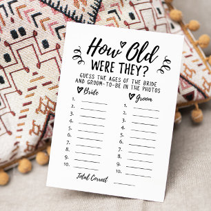 Wie alt waren sie Brautparty oder Hen Party Card Einladung