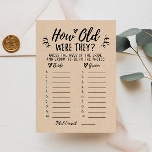Wie alt waren sie Brautparty oder Hen Party Card Einladung