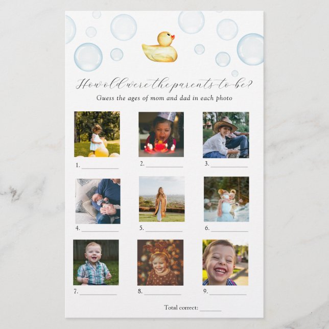 Wie alt waren sie Gummi Duck Baby Duck Duck Showsp (Vorderseite)