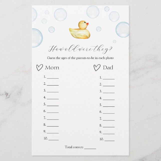 Wie alt waren sie Gummi Duck Baby Duck Duck Showsp (Vorderseite)