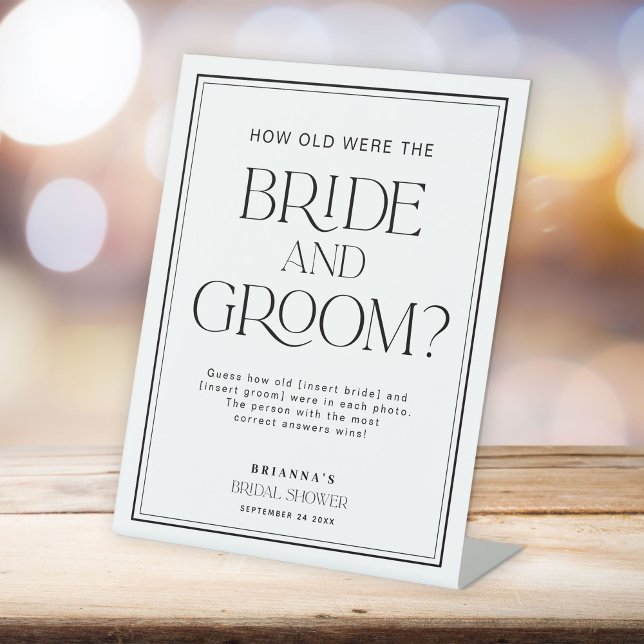 Wie alt waren sie Schwarz-Weiß-Spiel Sockelschild (Von Creator hochgeladen)