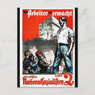 Wie Arbeiter finden Erwacht Postkarte