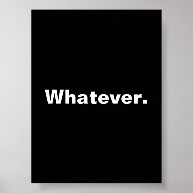 Wie auch immer ein Wort Minimaldesign Poster (Vorne)
