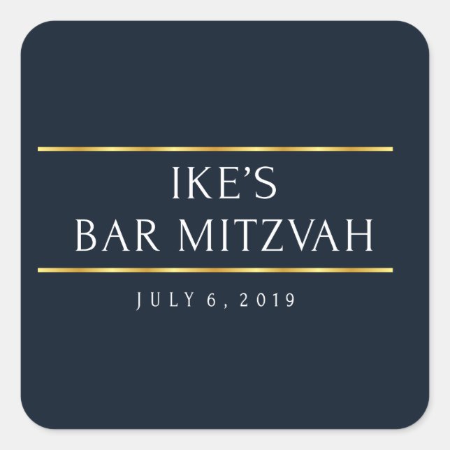 Wie Bar mitzvah Quadratischer Aufkleber (Vorderseite)