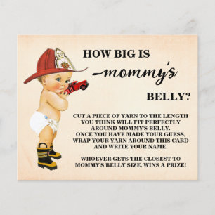 Wie Big Mommy's Bauch Firefighter Shower Game Card Flyer