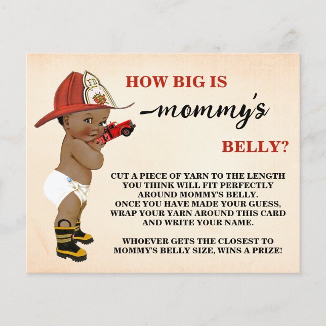 Wie Big Mommy's Bly OM Fireman Shower Game Card Flyer (Vorne)