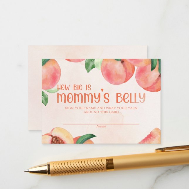 Wie bis ist Mommy's Bly Baby Shower Begleitkarte (Vorderseite/Rückseite Beispiel)