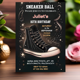 Wie Chic Shoe Girl Sweet 16 Sneaker Ball Geburtsta Einladung