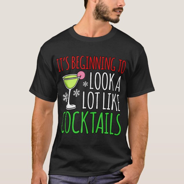 Wie Cocktails aussehen frohe Weihnachtsmänner T-Shirt (Vorderseite)