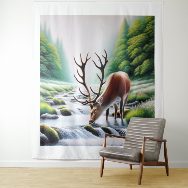 Wie das Hirsch spinnt Wandteppich (Beispiel)