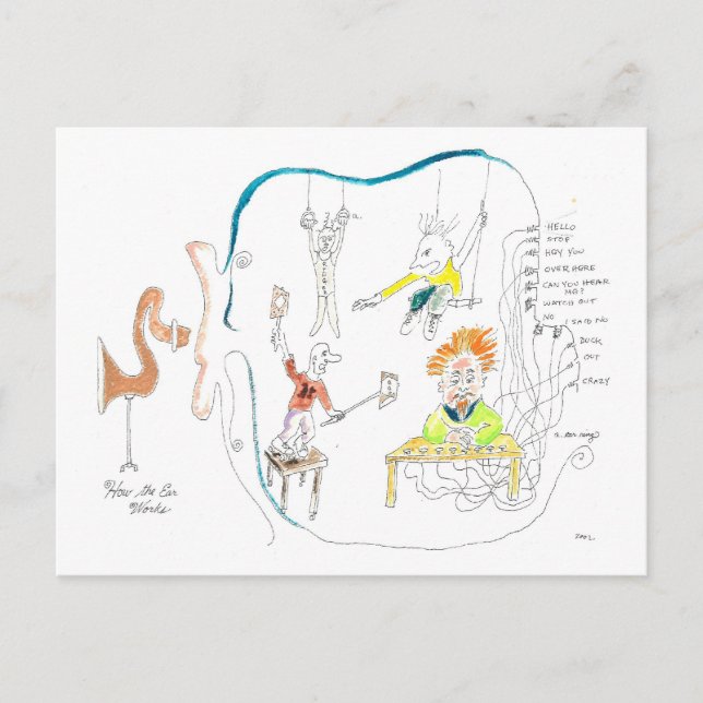 Wie das Ohr funktioniert Postkarte (Vorderseite)
