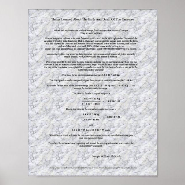 Wie das Universum geboren war und die Poster (Vorne)