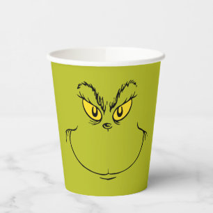 Wie der Grinch Weihnachten stahl Gesicht Pappbecher
