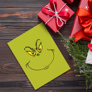 Wie der Grinch Weihnachten stahl Gesicht Postkarte