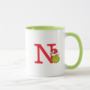 Wie der Grinch Weihnachten stahl   Monogramm N Tasse