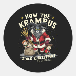 Wie der Krampus Stolz Weihnachtskrampus kommt Runder Aufkleber